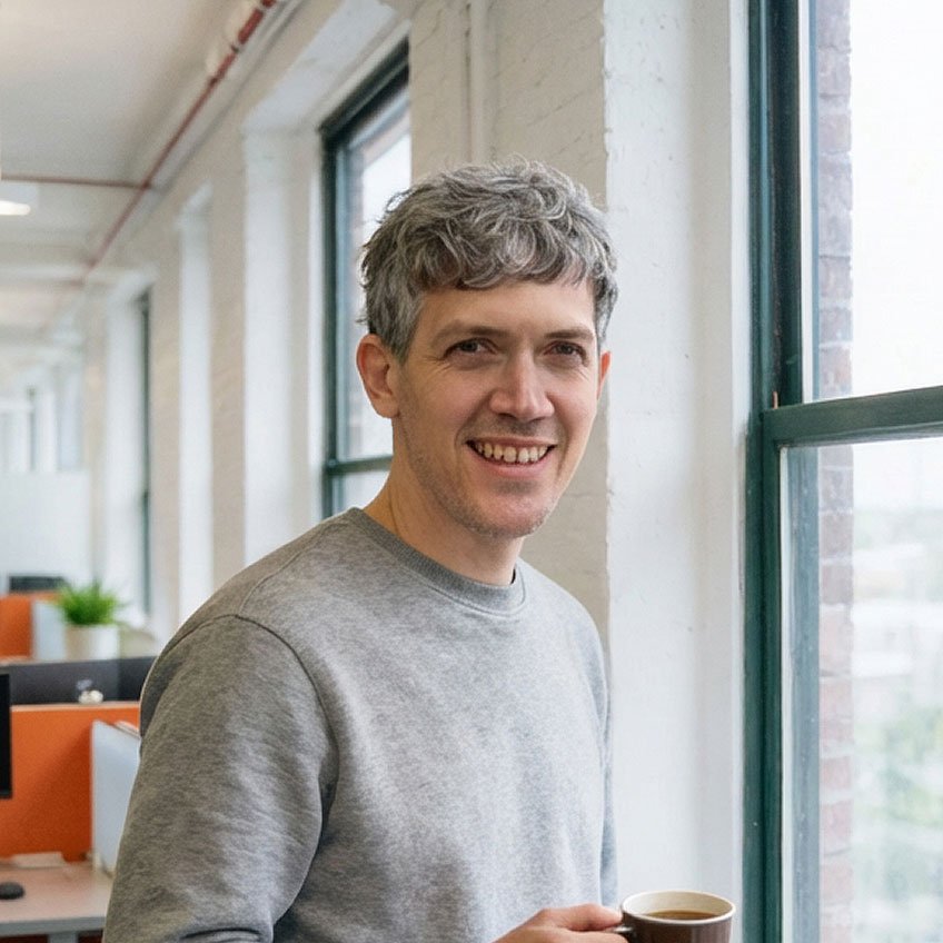 Andrew Newby working at Liberty Books Publishing in Sheffield